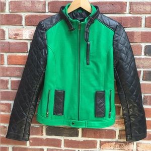 Truth of Touch Quilted Leather Moto Jacket SZ S